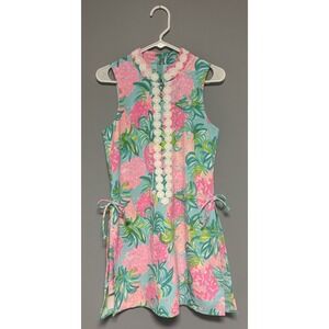 LILLY PULITZER SZ 4 Floral‎ High Collar Shift Sleeveless Romper Dress Jonna $178